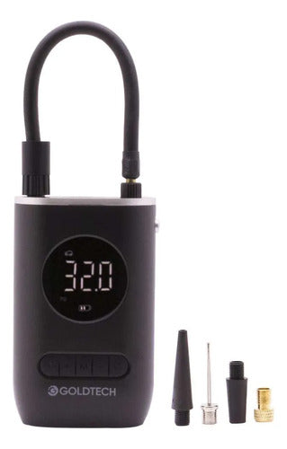 Inflador Compresor Digital Portatil Auto Moto Bici Pelota Negro 50 Hz / 60 Hz Compatible Con Cargadores Universales Monofásica