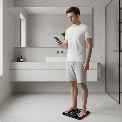Balanza Pesa Digital Bluetooth Inteligente App Smart Baño Color Negro