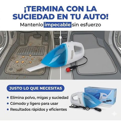 Aspiradora Portatil Para Auto 12v De Mano Con Cable Compacta Azul Marino