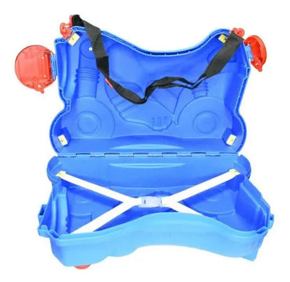 Andador Valija Infantil Moto Ruedas Correa Ajustable Viaje Azul