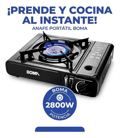 Anafe Gas Butano Boma 2800w Encendido Electronico Portatil Negro