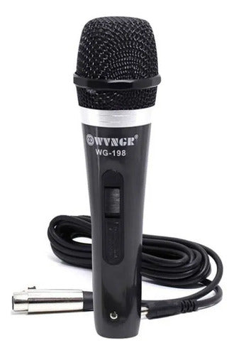 Micrófono Karaoke Alámbrico Cable Conexión 600 Ohms Vocal Negro