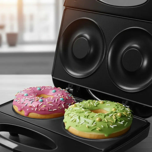 Maquina Electrica Donas 750w Acero Inoxidable Antiadherente Negro