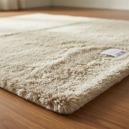 Alfombra Decorativa Afelpada Suave Base Gamuza 50x80cm 80 Cm 50 Cm Beige