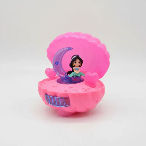 Caja Musical Infantil Veladora Luces Proyectoras Muñeca Giro Rosa