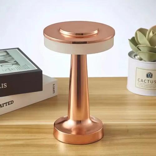 Lampara Velador Luz Led Touch Recargable Escritorio Mesa Rosa Gold Dorado