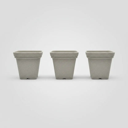 Maceta Plástica Decorativa Cuadrada Texturizada 20x19cm Gris Gris Claro