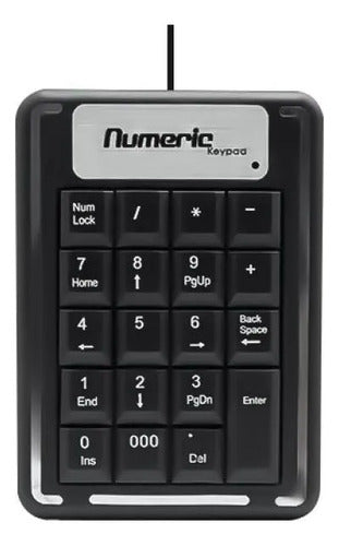 Teclado Keypad Numérico Usb Cable Laptop Notebook Pc Oficina Negro