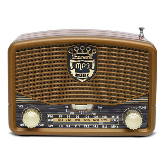 Radio Portatil Retro Recargable Am Fm Bluetooth Usb