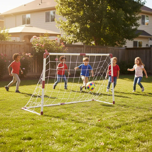 Arco Fútbol Infantil Pvc Pelota Inflador 97x64x35cm Portería Aleatorio