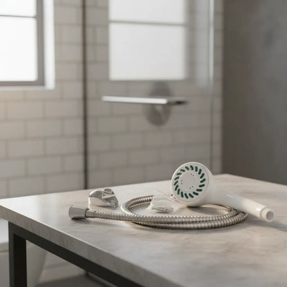 Kit Duchero Teléfono Soporte Manual Universal Manguera 115cm Blanco