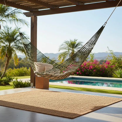 Hamaca Red Exterior Portátil Malla Camping Jardín 200x80cm Verde
