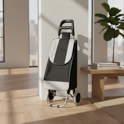 Carro Compras Bolso Impermeable Con 2 Ruedas 95x34x27 Cm Negro