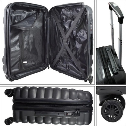 Valija Viaje Grande Rigida Expandible 4 Ruedas Tsa 25 PuLG Negro Rayas