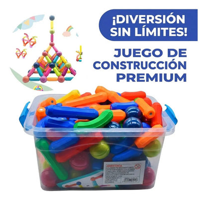 Bloques Magneticos Didacticos Infantil Varillas 130 Piezas 130 Sin Personaje