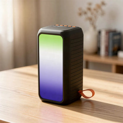 Parlante Bluetooth Portátil Tws Usb Tf Fm Full Led Rgb 5w Negro