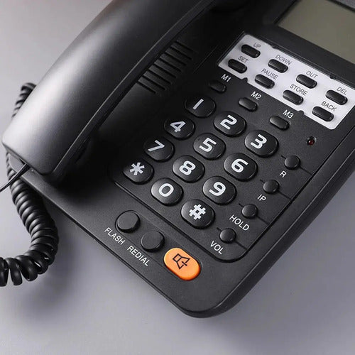 Telefono Fijo Con Captor De Llamadas De Mesa Blanco Y Negro