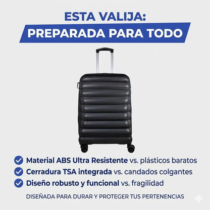 Valija Viaje Grande Rigida Expandible 4 Ruedas Tsa 25 PuLG Negro Rayas