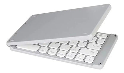 Mini Teclado Inalambrico Plegable Portatil, Bluetooth Blanco
