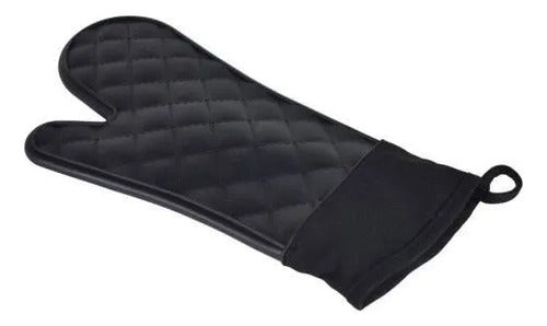 Guante Manopla Cocina Horno Térmico Algodón Aislante 36x18cm Negro