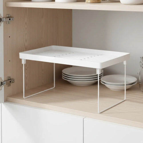 Estante Organizador Multiuso Plegable Apilable 38cm Blanco