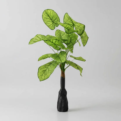 Adorno Planta Artificial Hojas Decoracion Interior Plastica Verde Lima