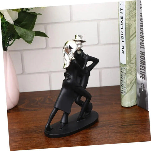 Adorno Figura Pareja Bailarines Tango Decorativo 11cm Negro