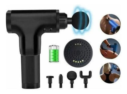 Pistola Masajeador Muscular Facial Vibrador Recargable Negro