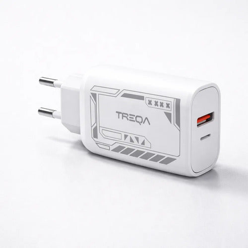 Cargador Rapido 65w Usb C Usb A Cable Micro Usb Celular Blanco