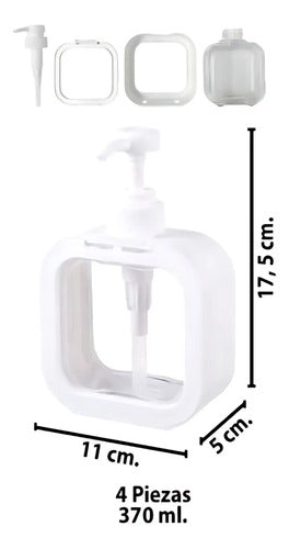 Frasco Dispensador Jabon Liquido Shampoo Baño De Plastico Blanco