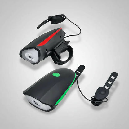 Foco Luz Frontal Led Bicicletas Sirena Fuerte Tres Modos 140 Negro