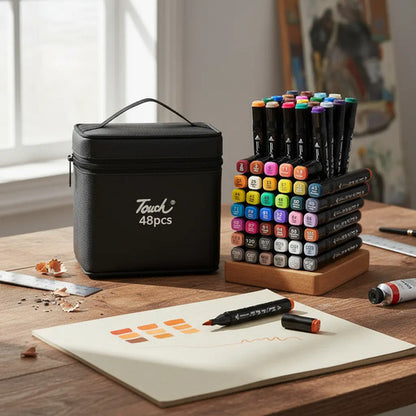 Set De Marcadores Doble Punta 48 Piezas En Estuche Colores Multicolor