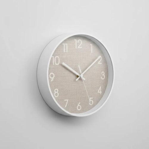 Reloj Pared Redondo Plástico Diseño Moderno 30c Blanco Negro Blanco