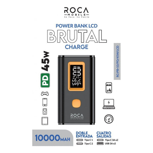 Power Bank 10.000mah 2 Usb 2 Tipo C Ideal Para Notebook 45w