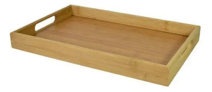 Set Kit Pack X3 Bandejas Madera Rectangulares Cocina Hogar Natural / Madera