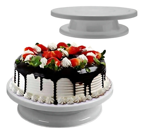 Base Giratoria Tortas Reposteria Decoracion De Torta 27cm Blanco