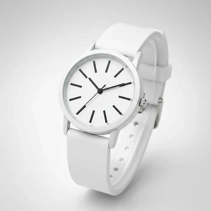 Reloj De Pulsera Analógico Correa De Colores Diseño Casual Rosa