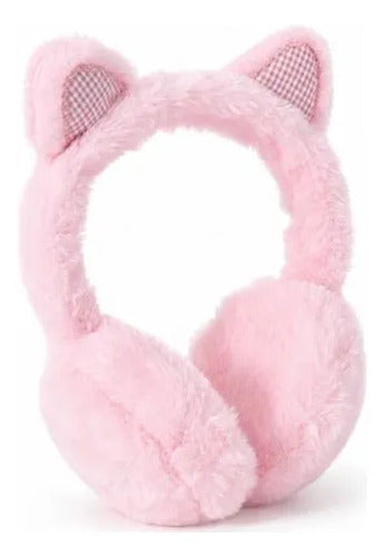 Auriculares Inalámbricos Peluche Orejas Gato V5.3 Rosa Rosa