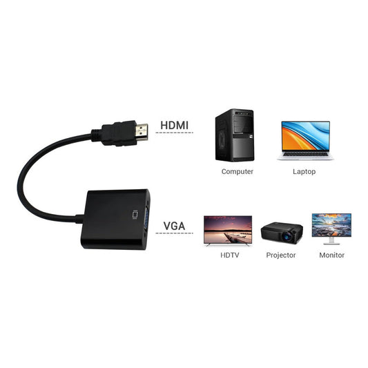 Conversor Hdmi A Vga Hd 1080p Negro