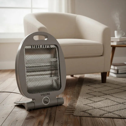 Estufa Calefactor Electrica 800w Termostato Portatil 35-25cm Gris