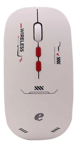 Mouse Inalambrico Bluetooth Usb Recargable Tipo C 1600 Dpi Blanco