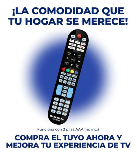 Control Remoto Universal Smart Tv Ledstar Boton Youtube 8 Mt Negro