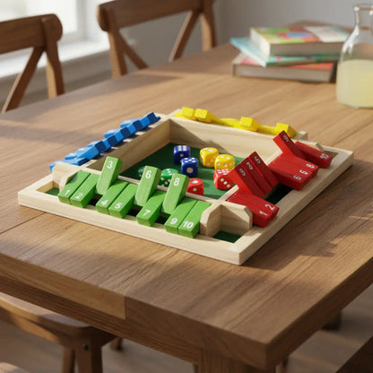 Juego De Dados Cierra La Caja Shut The Box Madera 22x22cm