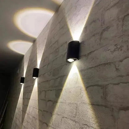 Pack X2 Aplique Exterior Bidireccional Luminaria Foco Pared Negro