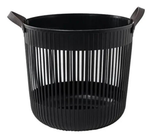 Canasto Cesto Organizador Plastico Multiuso Asa Flexible 36c Negro