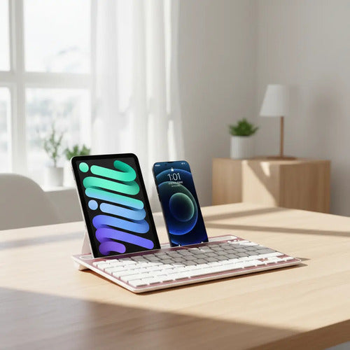 Teclado Inalambrico Tablet Celu Bluetooth Portátil Soporte