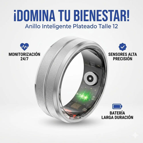 Anillo Inteligente Monitoreo Sueño Talle 12 Ios Android Plateado 12