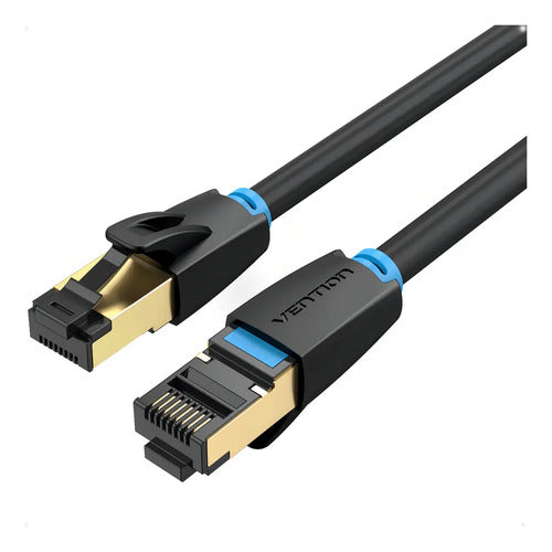 Cable De Red Vention Cat8 Certificado 10 Metros Premium Patch Cord Blindado Sstp Rj45 Ethernet 40gbps 2000 Mhz 100% Cobre Ikabl