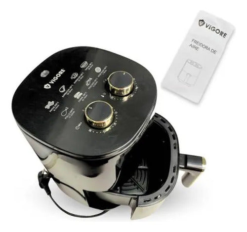 Freidora Aire 4l Familiar Saludable Rejilla Extraible 1050w Negro