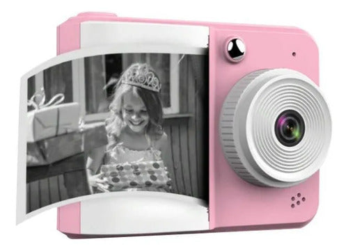 Cámara Infantil Digital Impresora Térmica 1mp Microsd 32gb Rosa